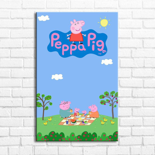 Quadro decorativo A4 Desenho Peppa Pig Serie