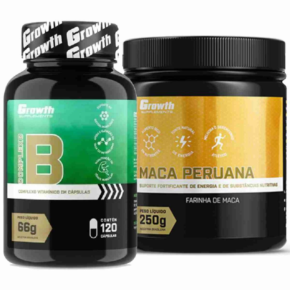 Complexo B 120 Caps + Maca Peruana 250g Original Growth Em Promoção Na ...