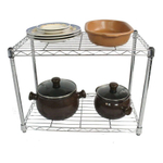 Estante De Aço Cromado Com 2 Prateleiras Rack Aramado 1007 - Click Aramados