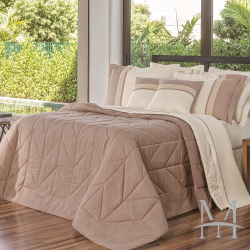 Menor preço em Cobreleito Queen Lavive Melinda 05 Peças Dupla Face Rose Palha