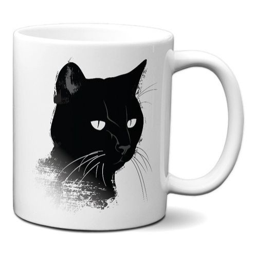 Caneca Gato Preto Decoração Cerâmica Gatinho Fofinho Pet