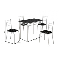 Conjunto Mesa Com 4 Cadeiras Para Cozinha Rio Teixeira Craquelada Preta é boa?