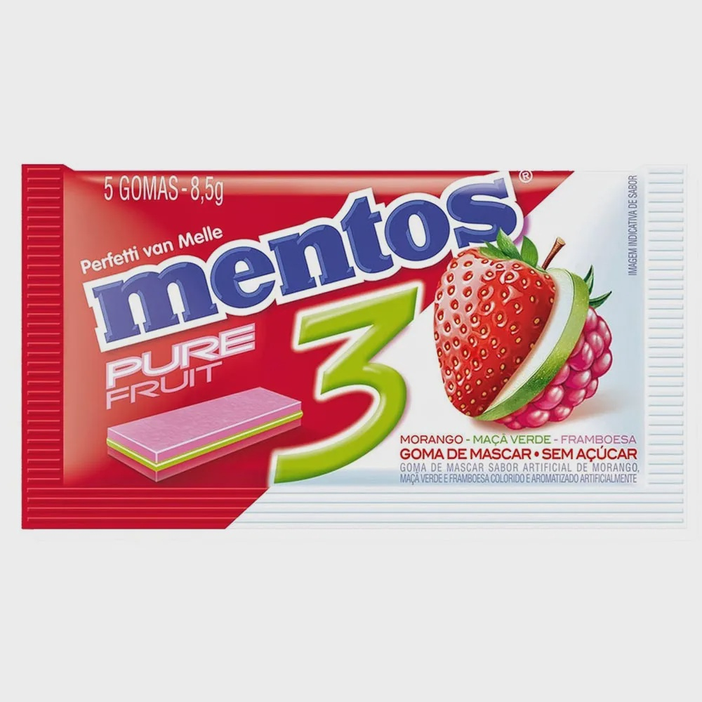 Chiclete Mentos Pure Fresh 3 Pure Fruit 85g No Shoptime