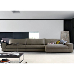 Sofá de Canto 5 Lugares com Chaise, Revestimento Sarja Cinza - mod004 Menor preço em Sofá de Canto 5 Lugares com Chaise, Revestimento Sarja Cinza - mod004
