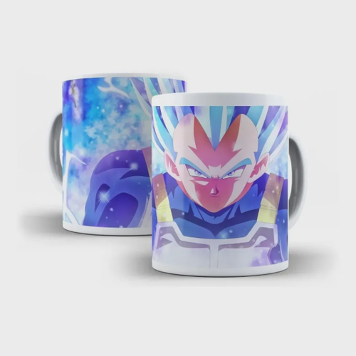 Caneca Dragon Ball Anime Geek Vegeta God e Vegeta Blue