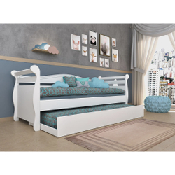 Bicama Infantil Cristal Tcil Tcil Móveis Branco Menor preço em Bicama Infantil Cristal Tcil Tcil Móveis Branco