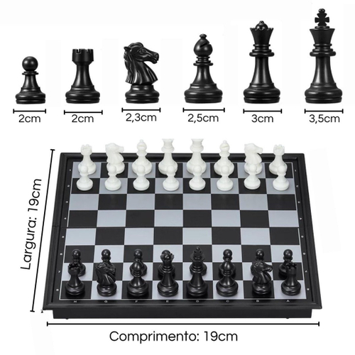 Jogo de Tabuleiro de Xadrez Dama e Gamão 3 em 1 com 33,5 cm Educativo e 1  Dominó Profissional em Promoção na Americanas