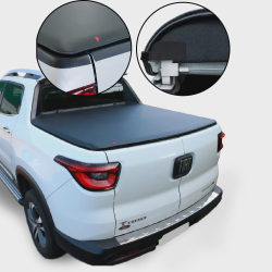 Capota Maritima Fiat Toro 2016 a 2021 Cabine Dupla sem Santo Antonio Flash Cover Lona Preta Menor preço em Capota Maritima Fiat Toro 2016 a 2021 Cabine Dupla sem Santo Antonio Flash Cover Lona Preta