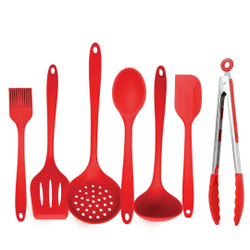 Kit utensílios de cozinha silicone profissional vermelho K2 Menor preço em Kit utensílios de cozinha silicone profissional vermelho K2
