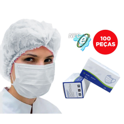 100 Máscaras Cirúrgica Descartável Tripla Proteção com Clip Nasal Aprovado Anvisa cc Menor preço em 100 Máscaras Cirúrgica Descartável Tripla Proteção com Clip Nasal Aprovado Anvisa cc