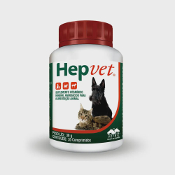 Suplemento Vetnil Hepvet 30 Comprimidos - 30gr Menor preço em Suplemento Vetnil Hepvet 30 Comprimidos - 30gr