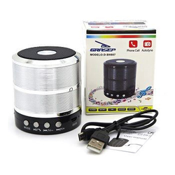 Mini Caixa de Som Bluetooth Grasep D-BH887 Prata Menor preço em Mini Caixa de Som Bluetooth Grasep D-BH887 Prata
