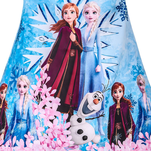 Vestido infantil Frozen 2 com Elsa e Anna na floresta