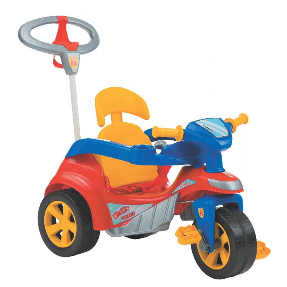 Triciclo Infantil Com Empurrador Motoca Passeio Vermelho