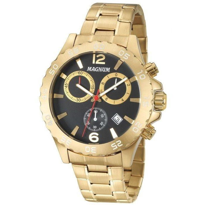 Relógio Magnum Sports MA34843P Quartz Pulseira de Couro Marrom em