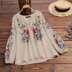 2020 zanzea Bohemian Impresso Camisas Blusa Feminina Primavera Casual Manga Comprida Blusas Feminino Floral Tops Plus Size Túnica 5XL é boa?
