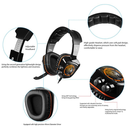 Somic g910 virbration gaming headphones com microfone usb headphone com