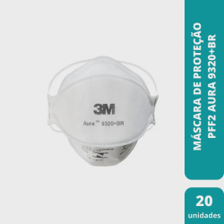 Máscara de proteão PFF2 aura 9320 + br (kit C/20) - 3M Menor preço em Máscara de proteão PFF2 aura 9320 + br (kit C/20) - 3M