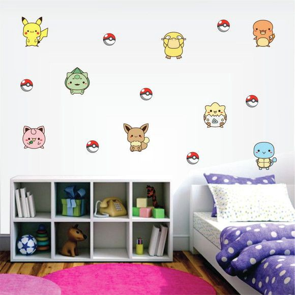 Adesivo Decorativo Parede Desenho Pokemons Fofos Infantil