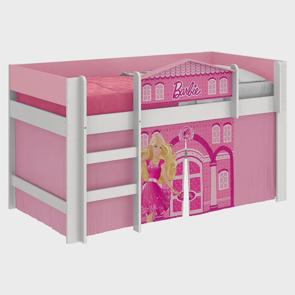 Cama De Criança Barbie Rosa C/colchão Para Quarto Infantil