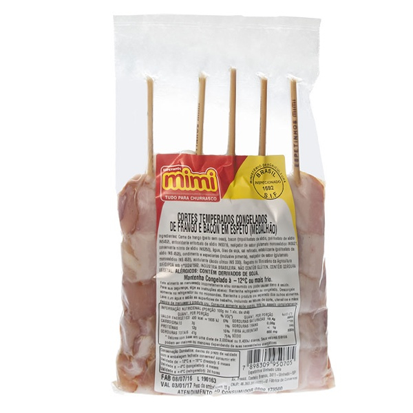 Espeto de Medalhão de Frango com Bacon - Preço/Kg - Casa de Carnes Piné