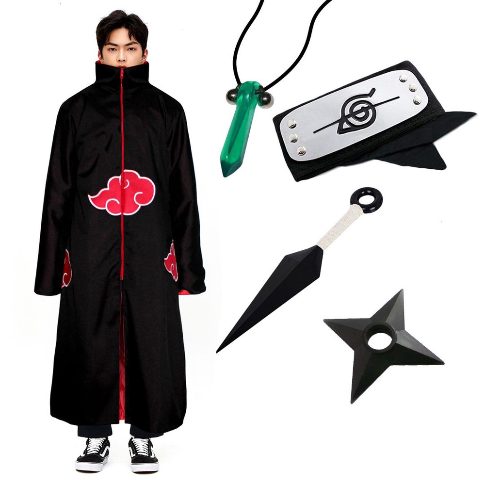 Capa Manto Akatsuki Cosplay Anime Infantil Itachi Nuvem Vermelha