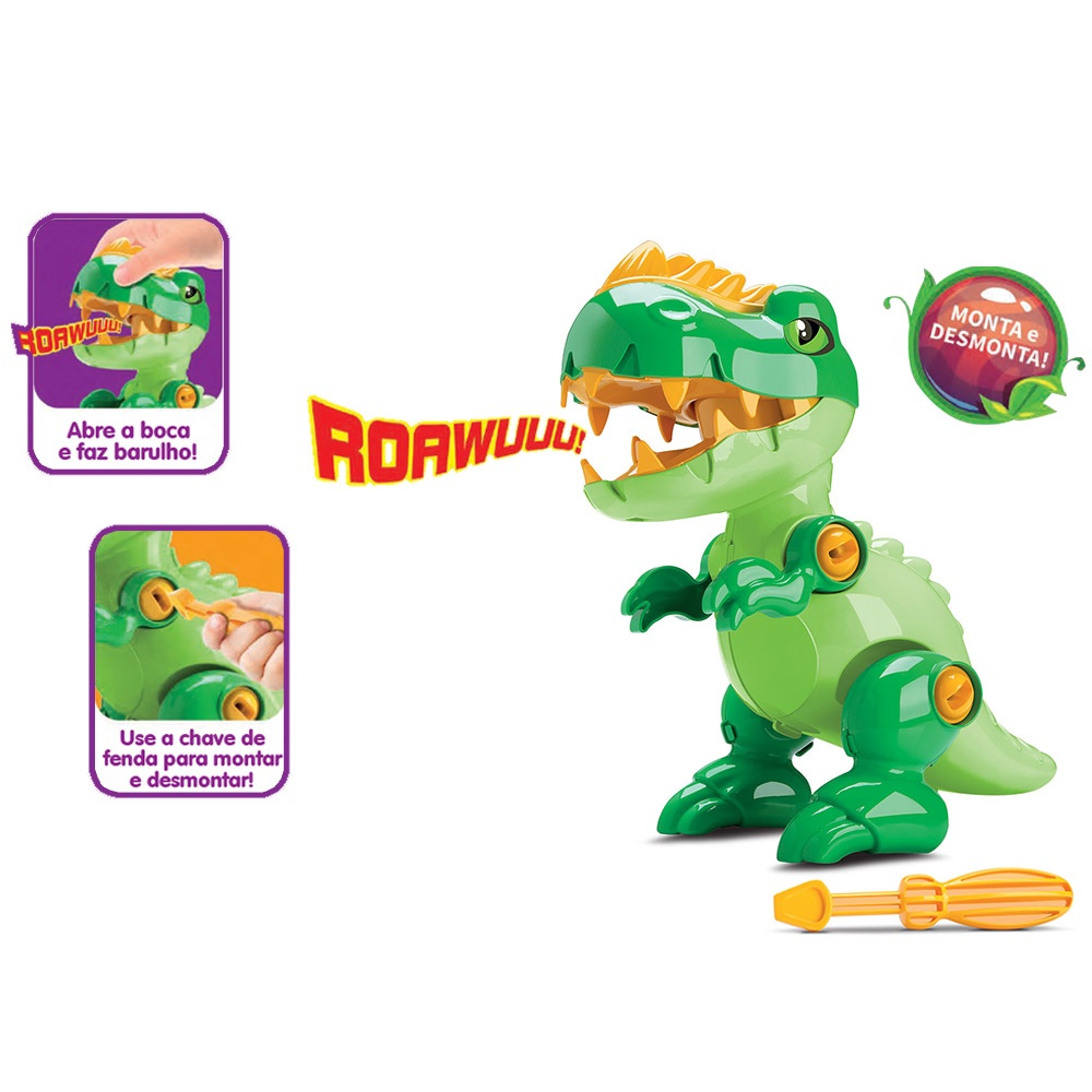 Dinossauro Monta Desmonta Dino Brinquedo Infantil T-Rex Dino Robo De Montar  Com Ferramenta Coleção : : Brinquedos e Jogos