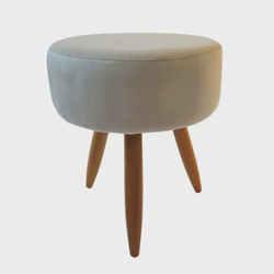 Puff Banqueta Redondo Para Sala Quarto Penteadeira Bege Pés Palito Netcor Puf é boa?