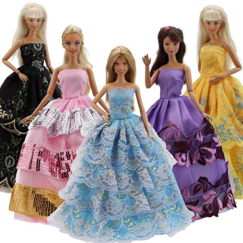 Roupas de Bonecas Vestidos de Princesa Casaco Sapatinhos