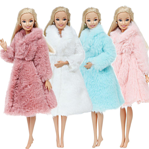 Kit Roupa C/ Vestido Em Couro Para Boneca Barbie 4 Pçs