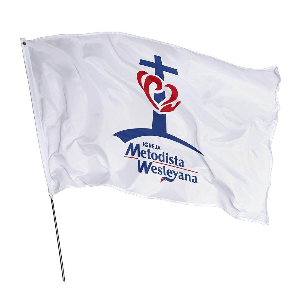 Bandeira Igreja Metodista Wesleyana 1,45m X 1m Submarino Bandeira Igreja Metodista Wesleyana 1,45m X 1m Submarino