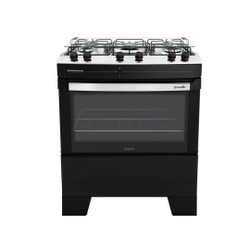 Fogão 5 Bocas Piso Mueller Piacere G6 Automático Bivolt Preto Menor preço em Fogão 5 Bocas Piso Mueller Piacere G6 Automático Bivolt Preto