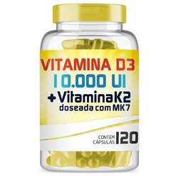Vitamina D3 10.000Ui + Vitamina K2 150Mcg Com 120 Cápsulas Menor preço em Vitamina D3 10.000Ui + Vitamina K2 150Mcg Com 120 Cápsulas