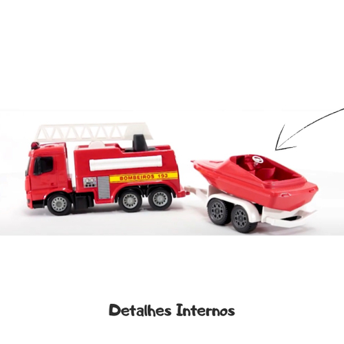 Caminhão Radical Superfrota Bombeiros Resgate Com Carreta E Lancha