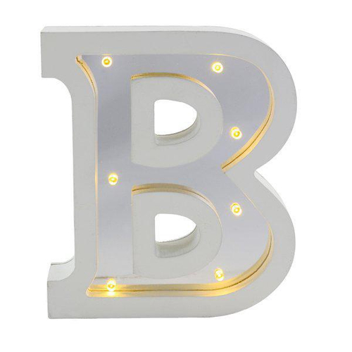 Luminária Letra B Led Espelhada Decoração - Branco Em Promoção ...