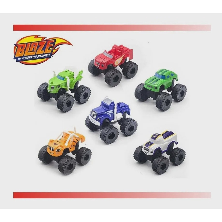 Kit composto por 14 Carrinhos de Fricção - 6x Blaze Monster Machines + 8x  Carrinhos da Coleção Carros Disney