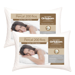 Kit 2 Travesseiros Antialérgico e Antiácaro 100% Algodão Percal 200 Fios Branco Ortobom é boa?