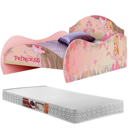 Cama Solteiro Princesa Rosa Com Colchão Menor preço em Cama Solteiro Princesa Rosa Com Colchão