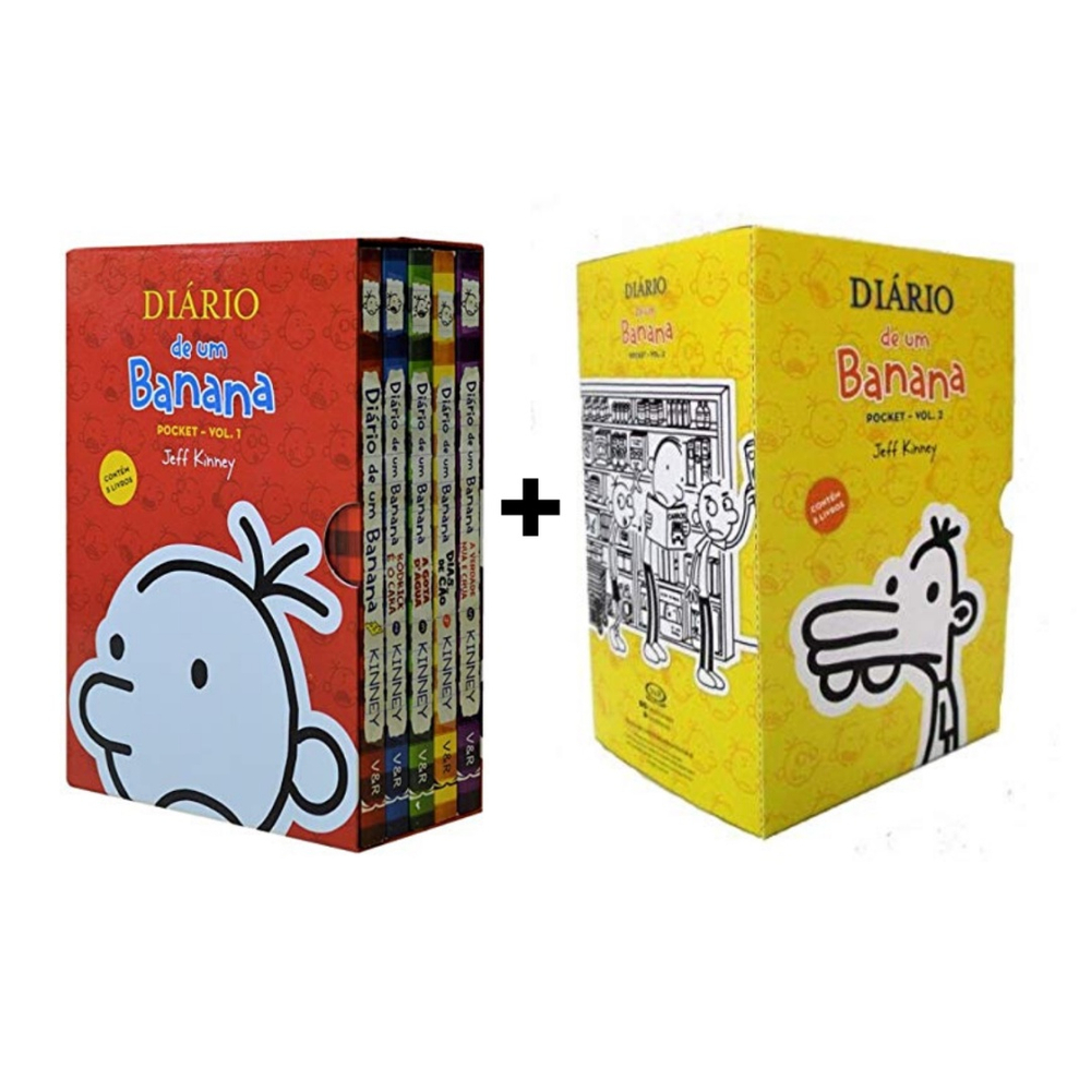 Kit de Box Diário De Um Banana Vol. 1 e 2 - Pocket - Total de 10 Livros em  Promoção na Americanas