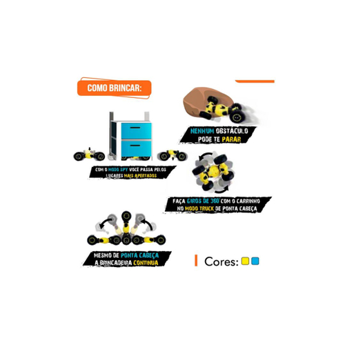 Carrinho de Controle Remoto 4x4 Twistcar 2 Modos - Polibrinq