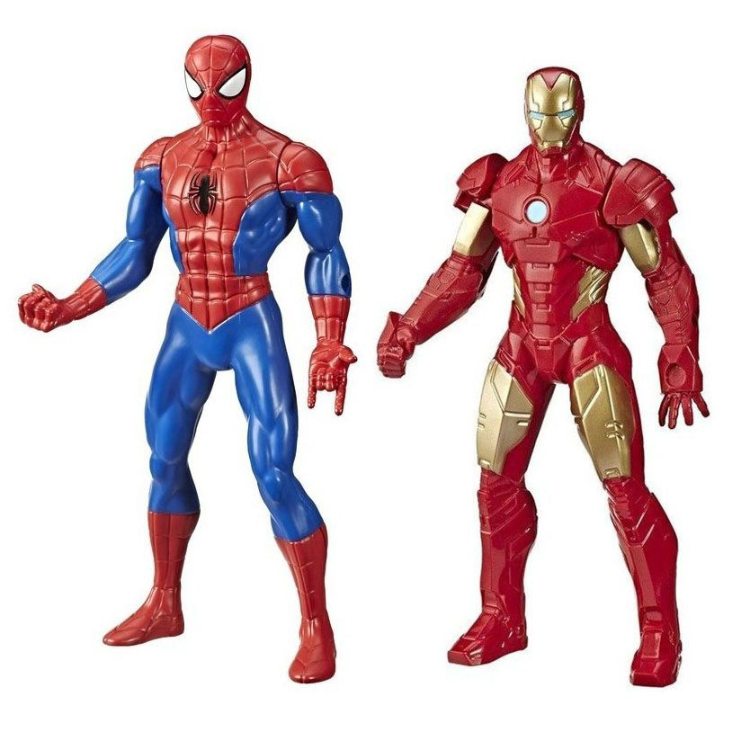 Kit Bonecos de Montar Super Herói - Homem Aranha Defensor Vermelho e Homem  de Ferro Defensor Amarelo no Shoptime