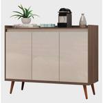 Buffet Aparador Retrô Delux 3 Portas Malbec com Off White - MoveisAqui