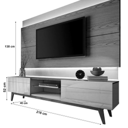Rack com Painel Imcal Classic 2.2 Freijó Com Off White 2 Gavetas - 10875 - 73777 Menor preço em Rack com Painel Imcal Classic 2.2 Freijó Com Off White 2 Gavetas - 10875 - 73777