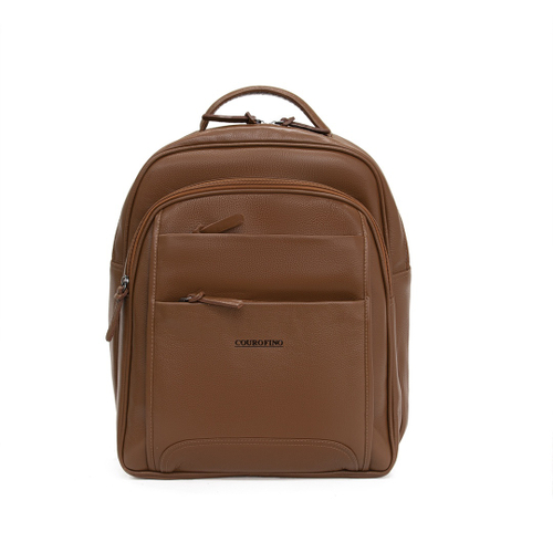 Mochila couro fino masculina grande com 4 ziper na frente puxador em couro Menor preço em Mochila couro fino masculina grande com 4 ziper na frente puxador em couro