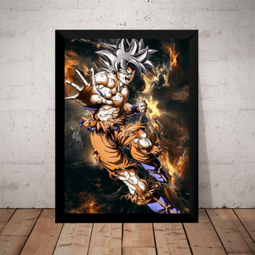 Quadro Dragon Ball Super Arte Goku Instinto Superior 2 em Promoção