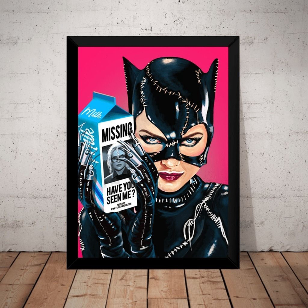 Quadro Arte Mulher Gato Batman Hq Poster Com Moldura em Promoção na  Americanas