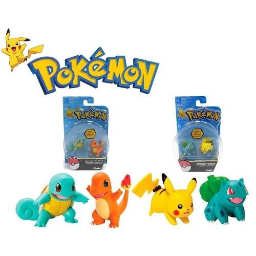 4 Mini Figuras Pokémon Go Pokemon Iniciais De Kanto Pikachu em Promoção na  Americanas