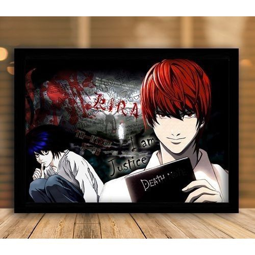 Quadro Death Note Anime Manga Desenho Japones Grande 45x60