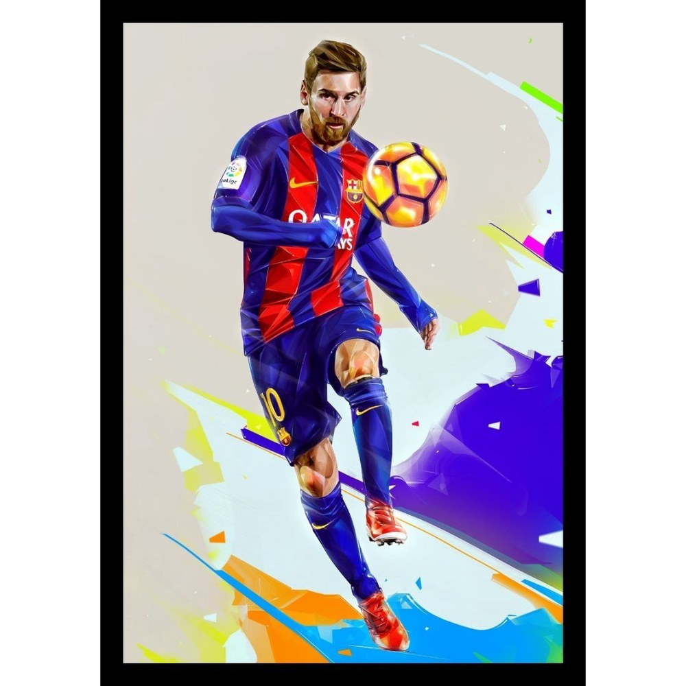 Quadro decorativo1 peça 40x60 Messi jogador de futebol para sala