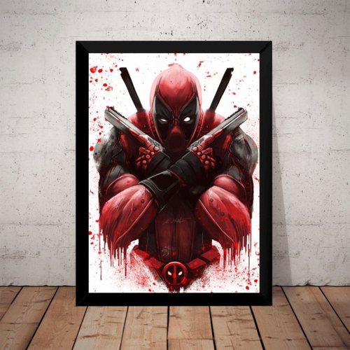 Quadros decorativos cartaz filme Super Herói Deadpool em Promoção